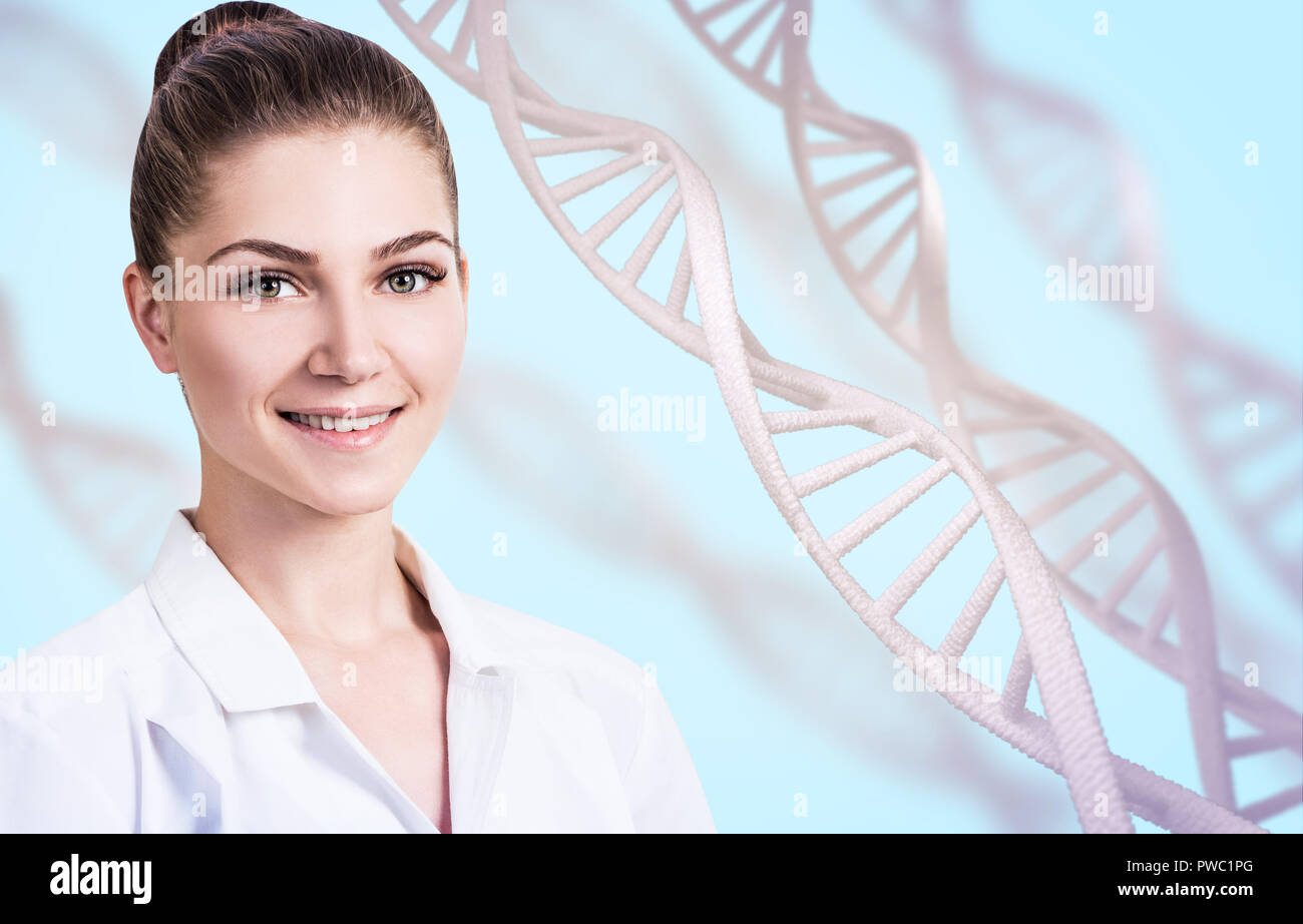 Young woman science technologist in laboratory Stock Photo