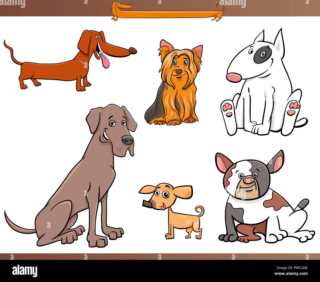 Cartoon Illustration of Purebred Dog Characters Set Stock Vector Image ...