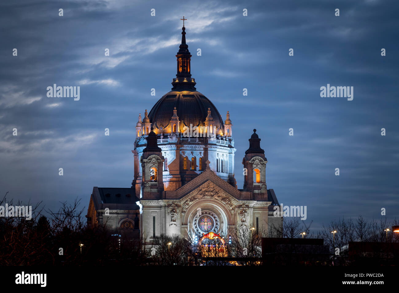 The Cathedral of Saint Paul illuminated for the Red Bull Crashed Iced ...