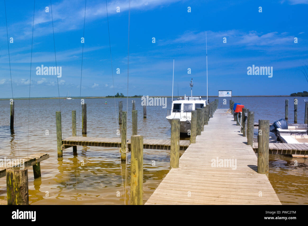 Fishing and tourist boats anchor and moor around the marina and docks