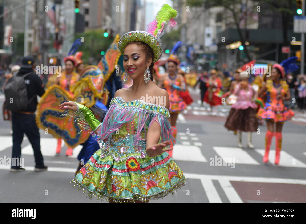 The 54th Hispanic Day Parade marches up Fifth Avenue. Thousands of