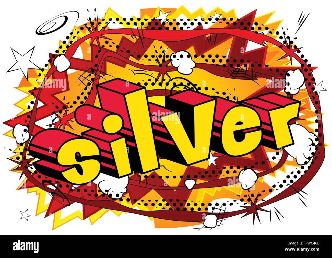 Silver - Vector illustrated comic book style phrase. Stock Vector