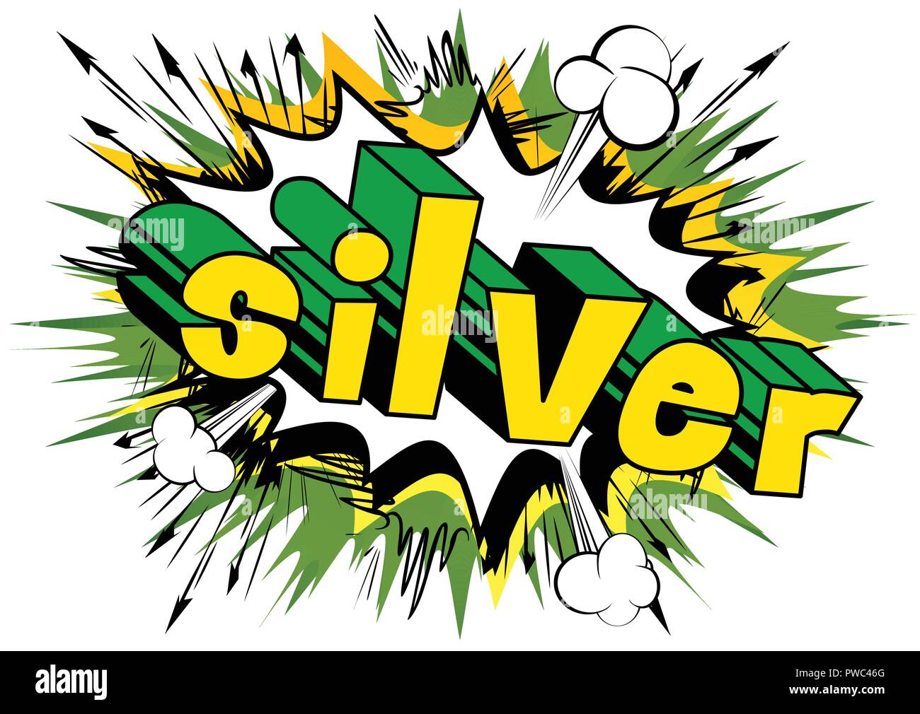 Silver - Vector illustrated comic book style phrase. Stock Vector