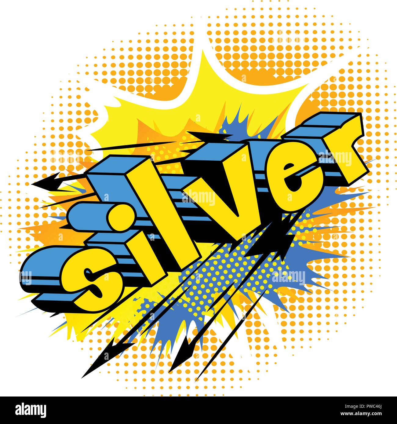 Silver - Vector illustrated comic book style phrase. Stock Vector