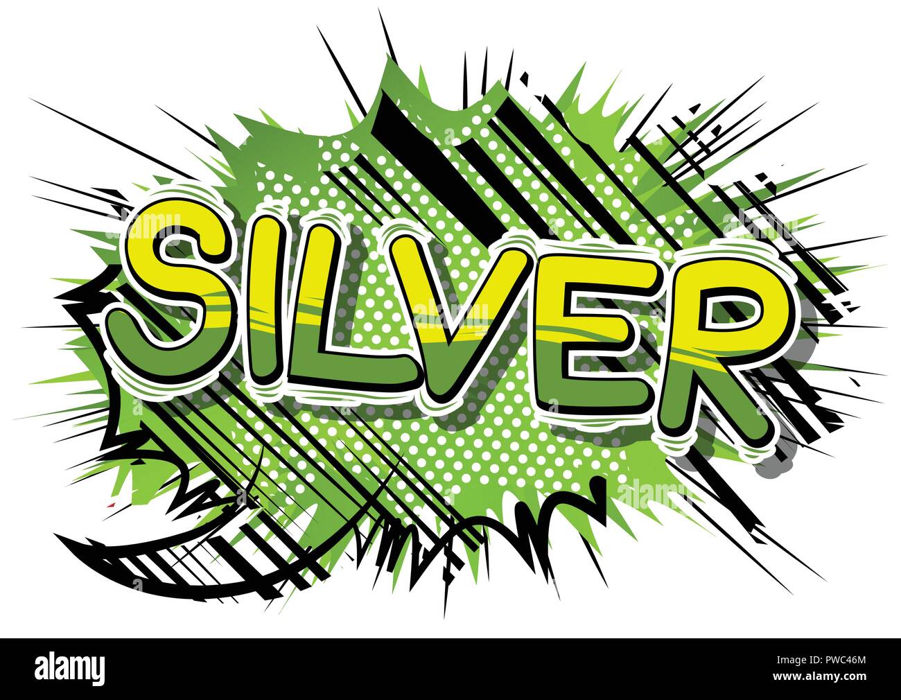 Silver - Vector illustrated comic book style phrase. Stock Vector