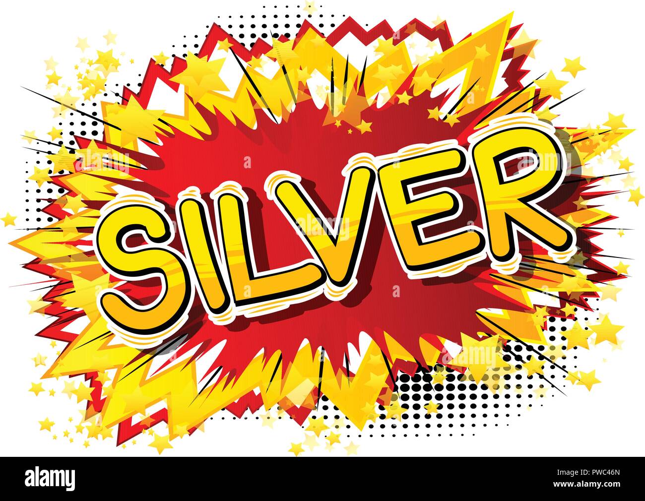 Silver - Vector illustrated comic book style phrase. Stock Vector