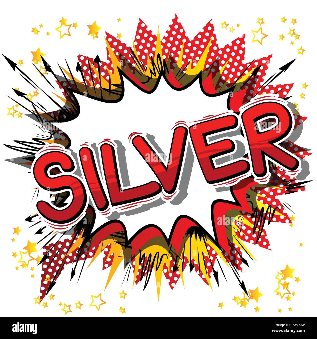 Silver - Vector illustrated comic book style phrase. Stock Vector