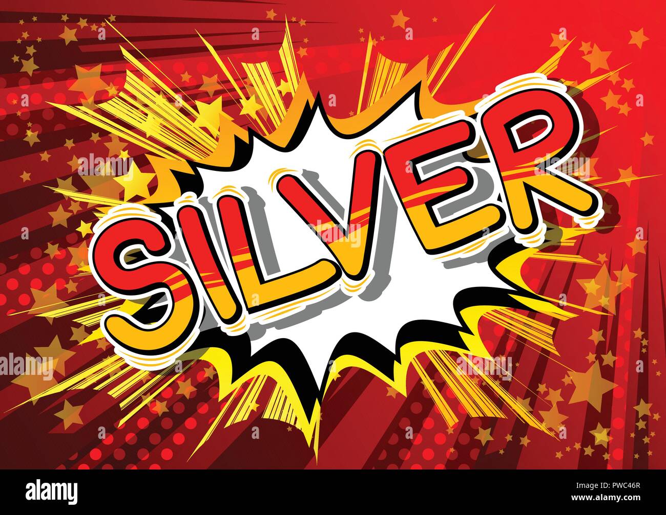 Silver - Vector illustrated comic book style phrase. Stock Vector