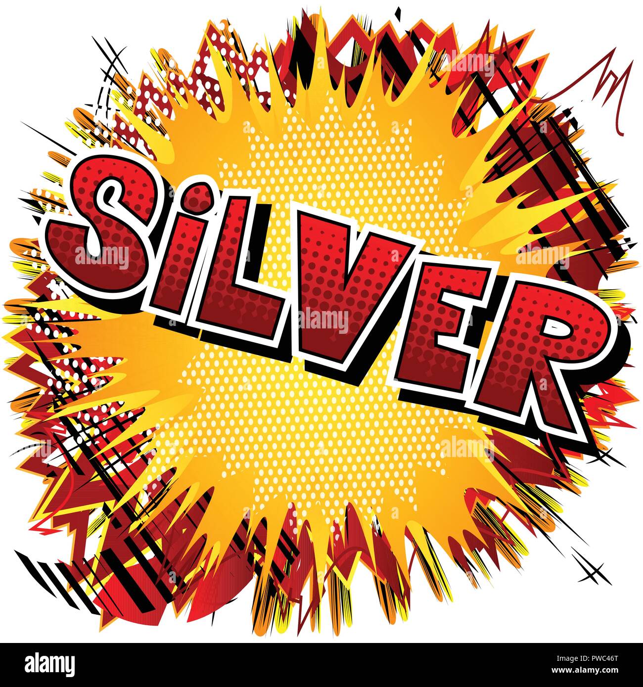 Silver - Vector illustrated comic book style phrase. Stock Vector