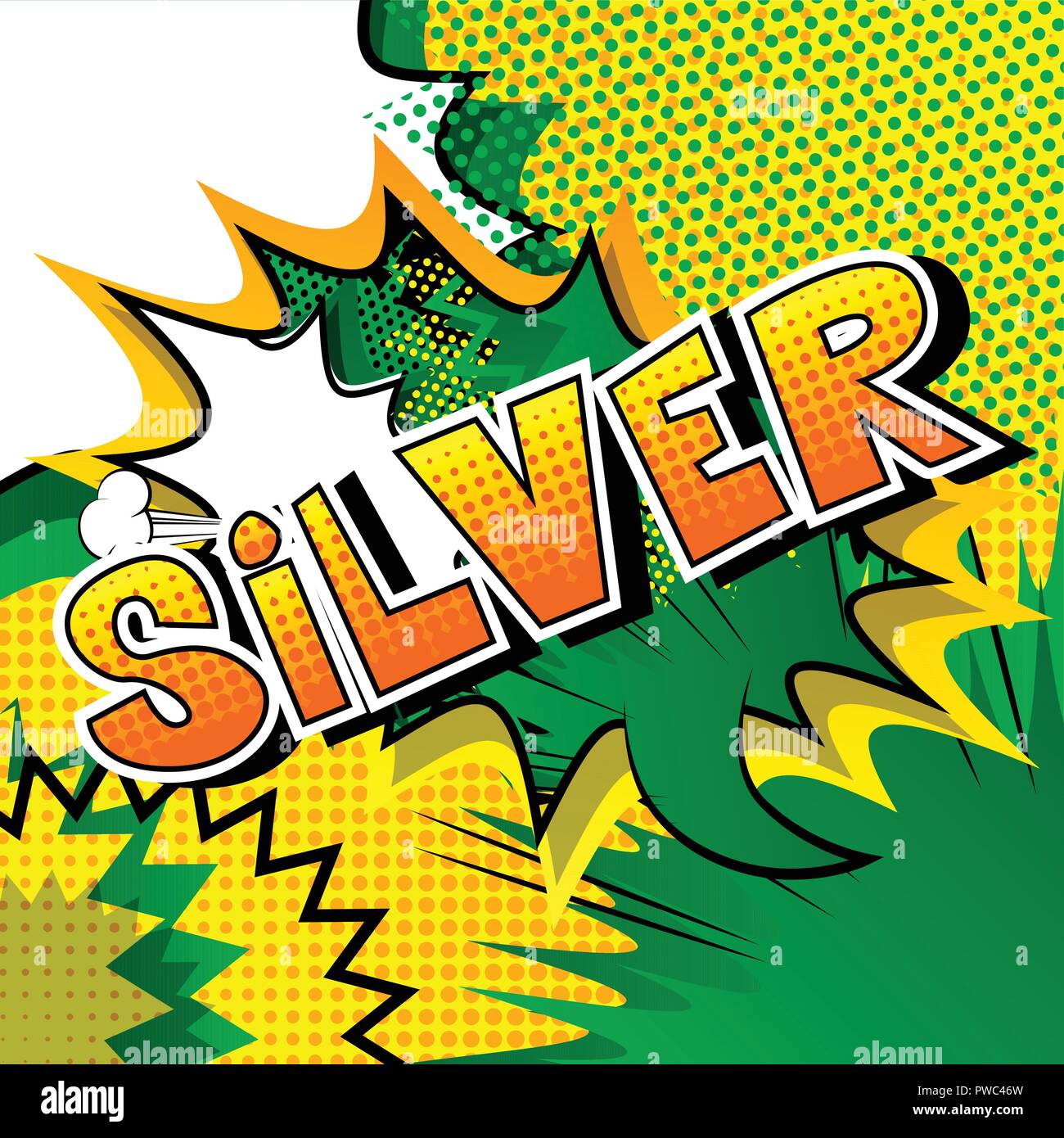 Silver - Vector illustrated comic book style phrase. Stock Vector
