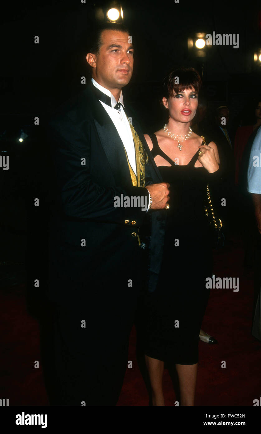 WESTWOOD, CA - OCTOBER 8: Actor Steven Seagal and model Kelly LeBrock