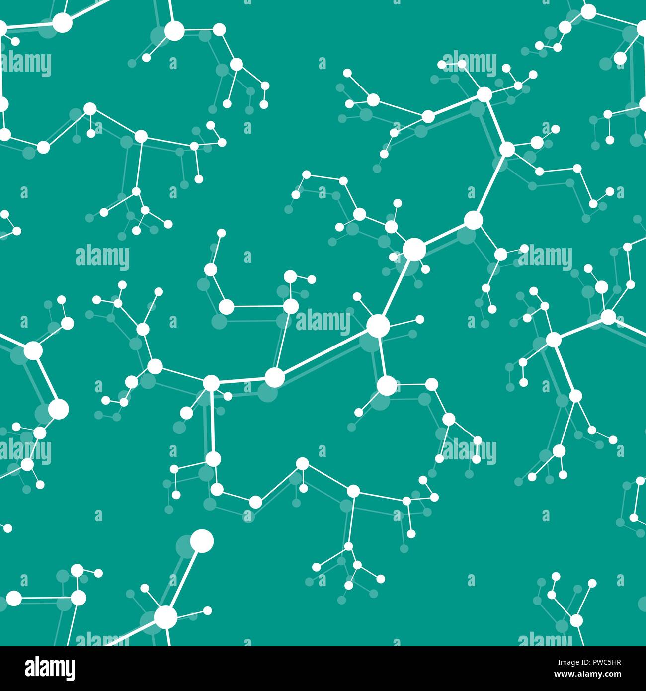 Seamless pattern with structures of molecules and communication ...