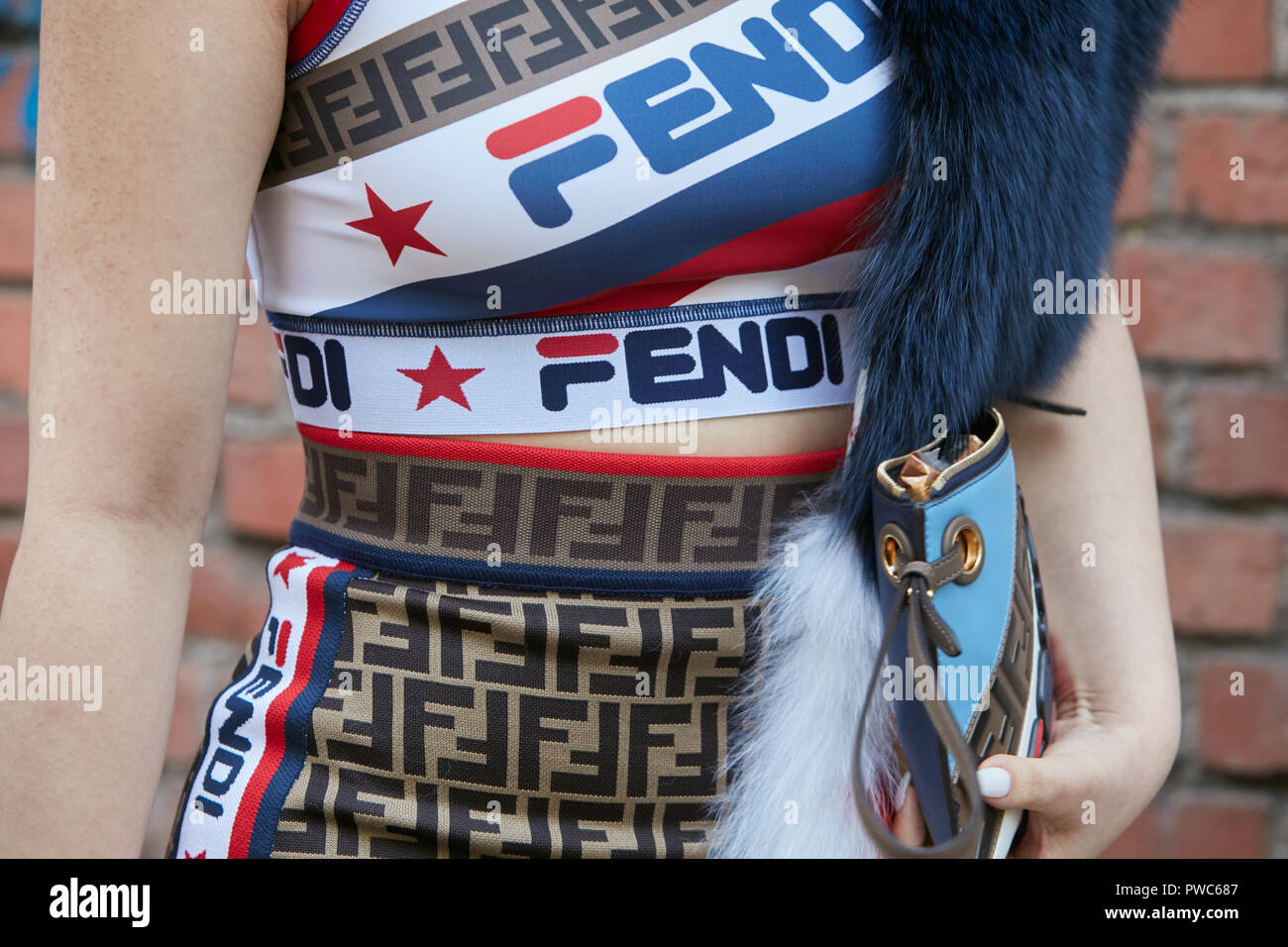 fendi red white and blue