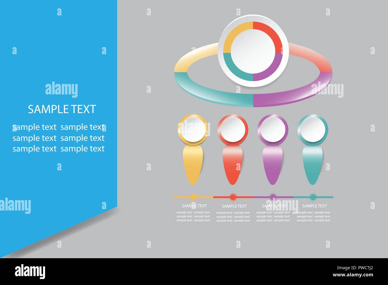 Infographic of bevelled rectangle ready for your text and colorful ...
