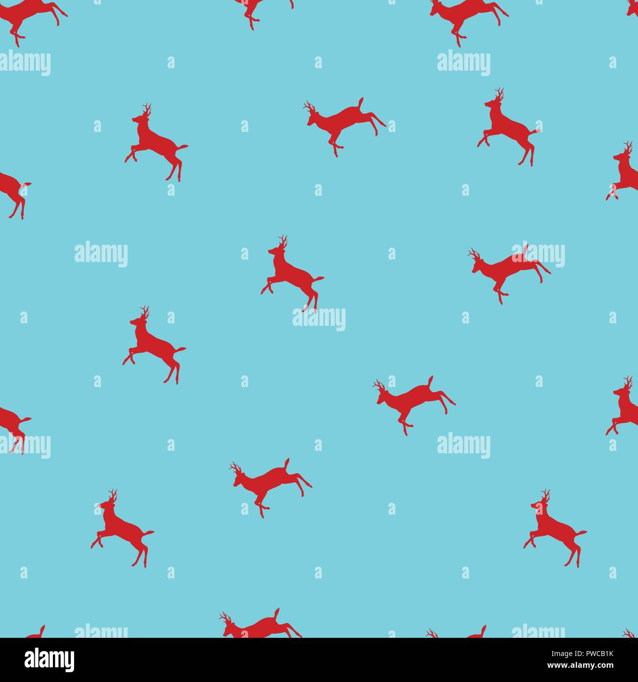 Vector seamless pattern with Christmas deers a Stock Vector