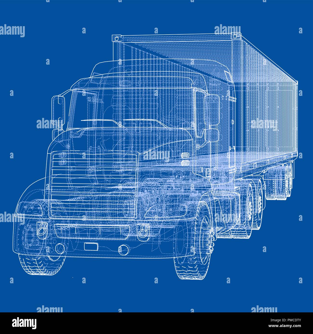 Truck with semitrailer. Vector Stock Vector