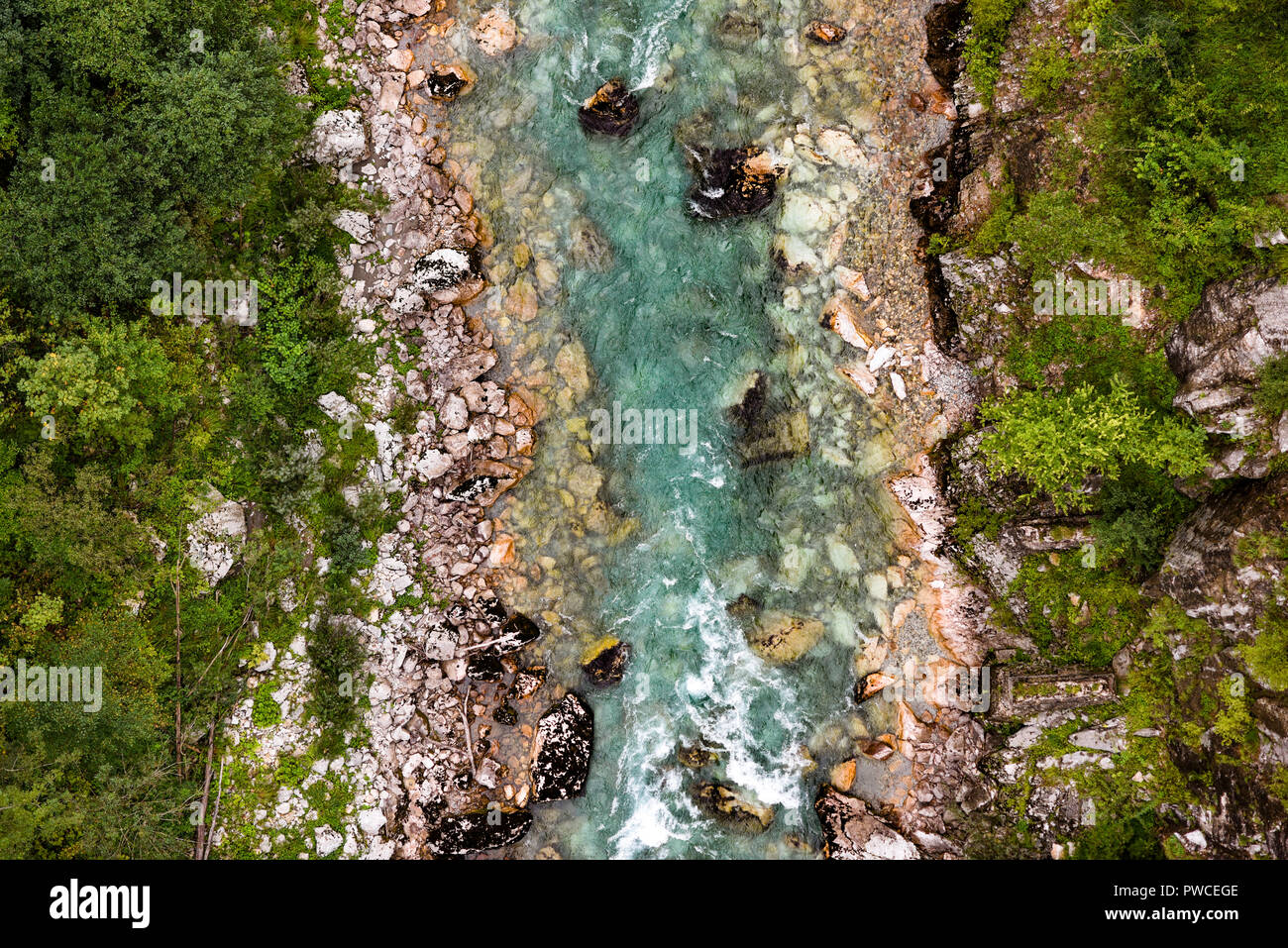 The tare river canyon seen from above in Montenegro. Stock Photo