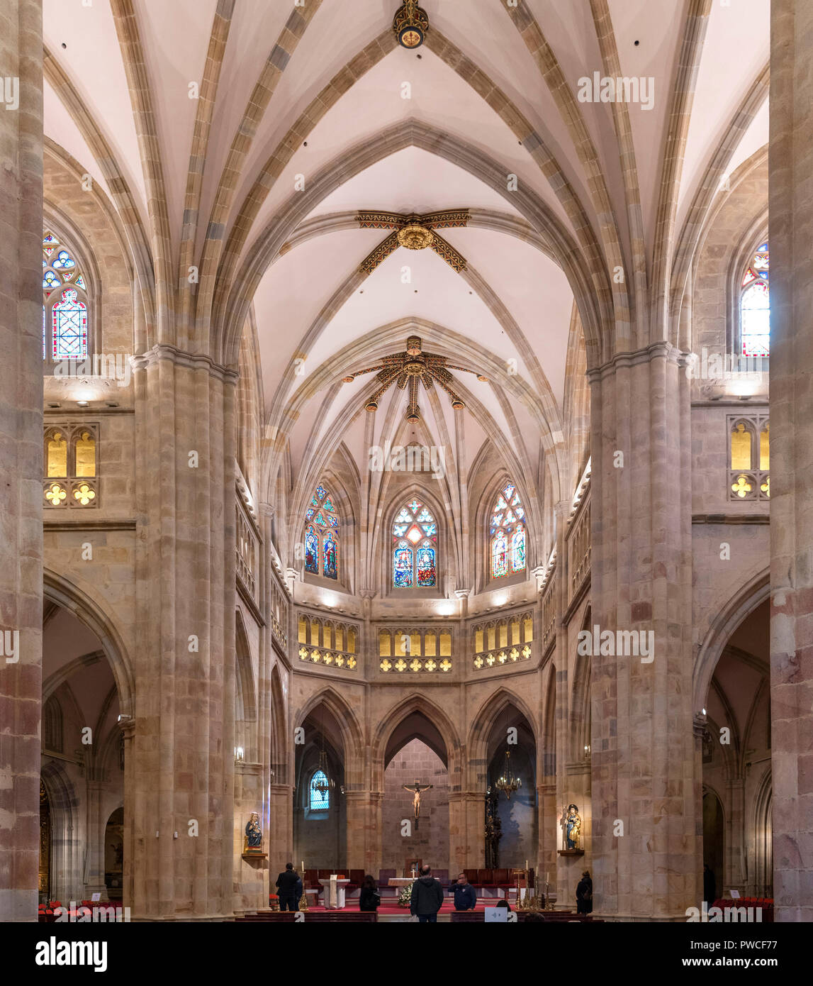 Interior of Bilbao Cathedral, Bilbao, Basque Country, Spain Stock Photo
