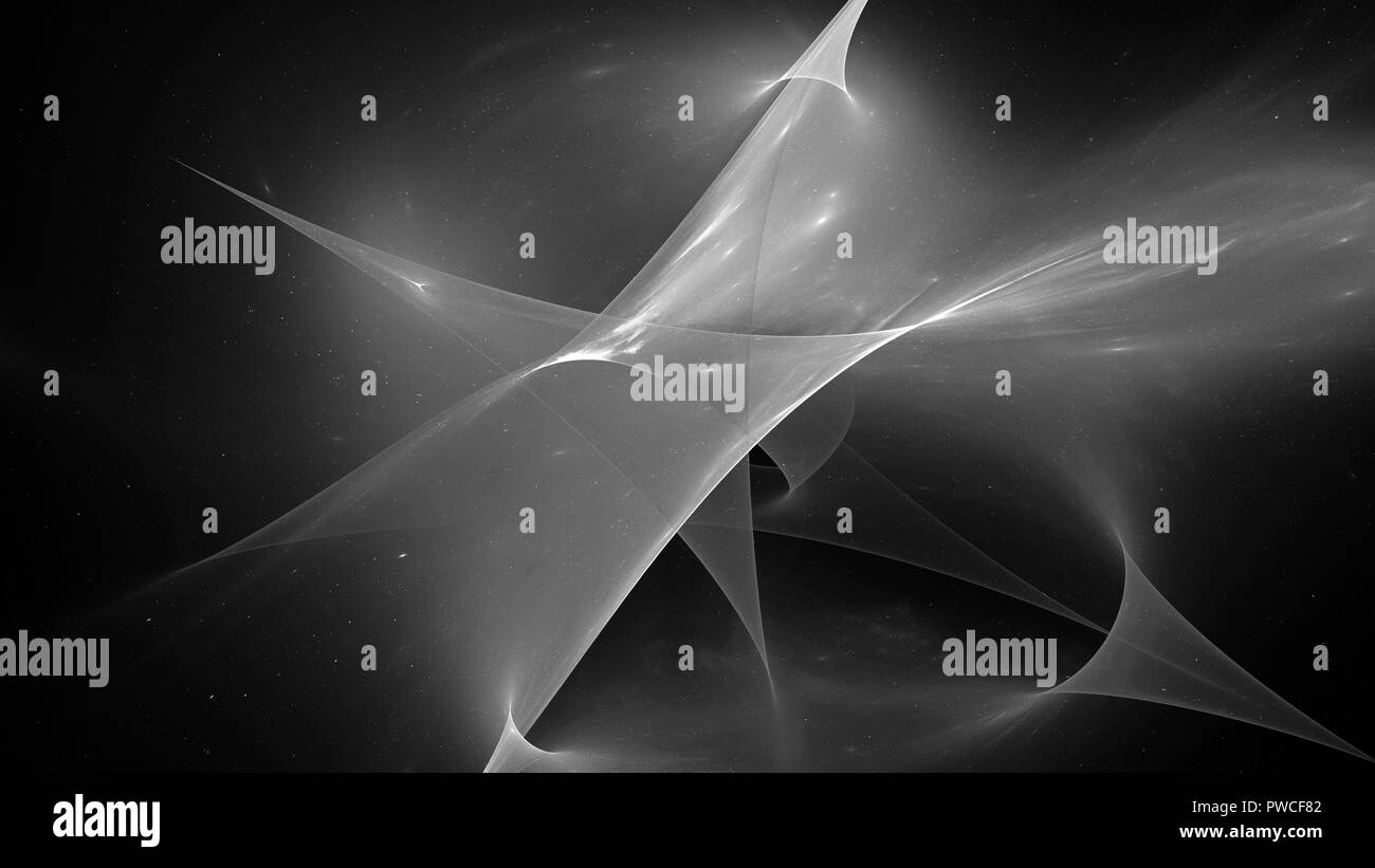 Glowing surfaces in space, new innovative technologies concept, black ...