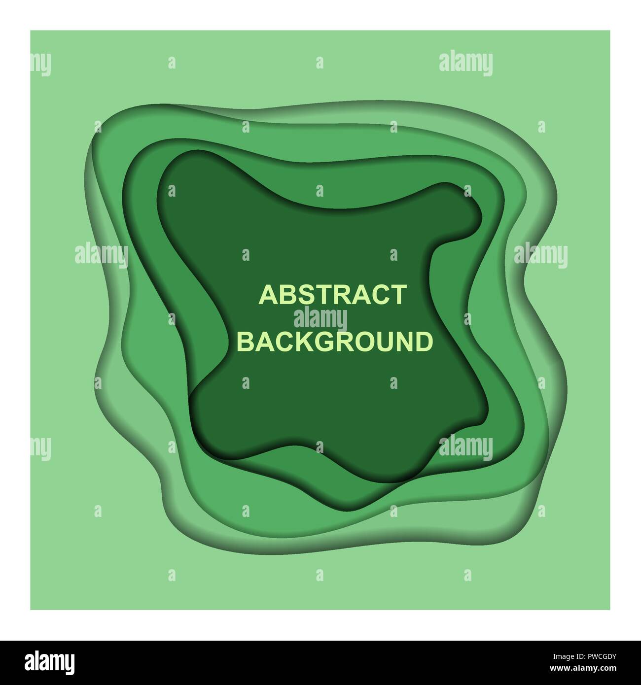 Abstract background with green paper cut shapes, stock vector Stock ...