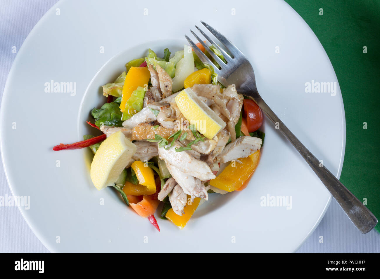 Warm Chicken salad Stock Photo