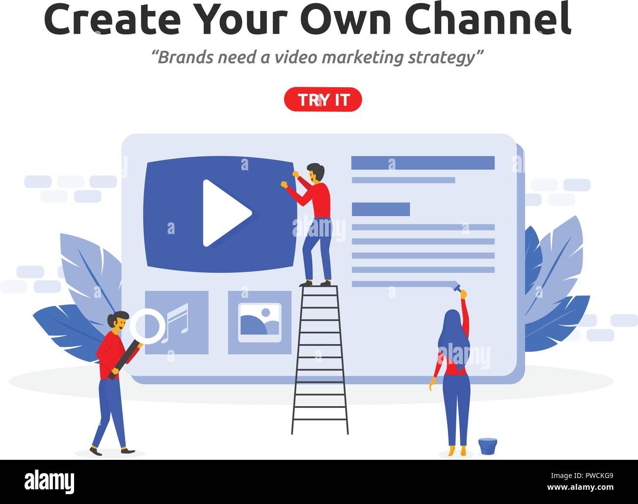 Video production flat design hi-res stock photography and images - Alamy