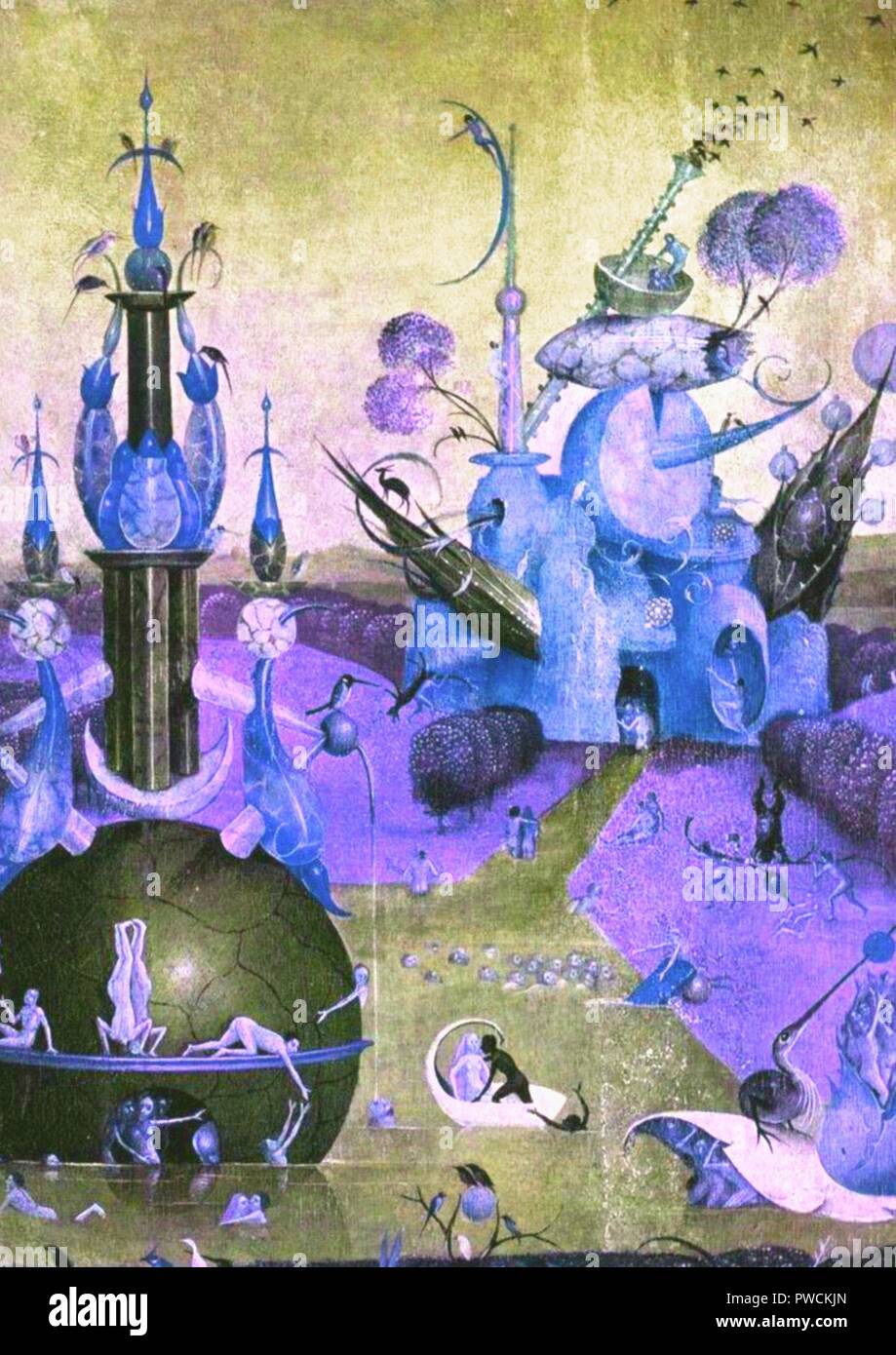 Vintage illustration depicting demons and hell Stock Photo - Alamy