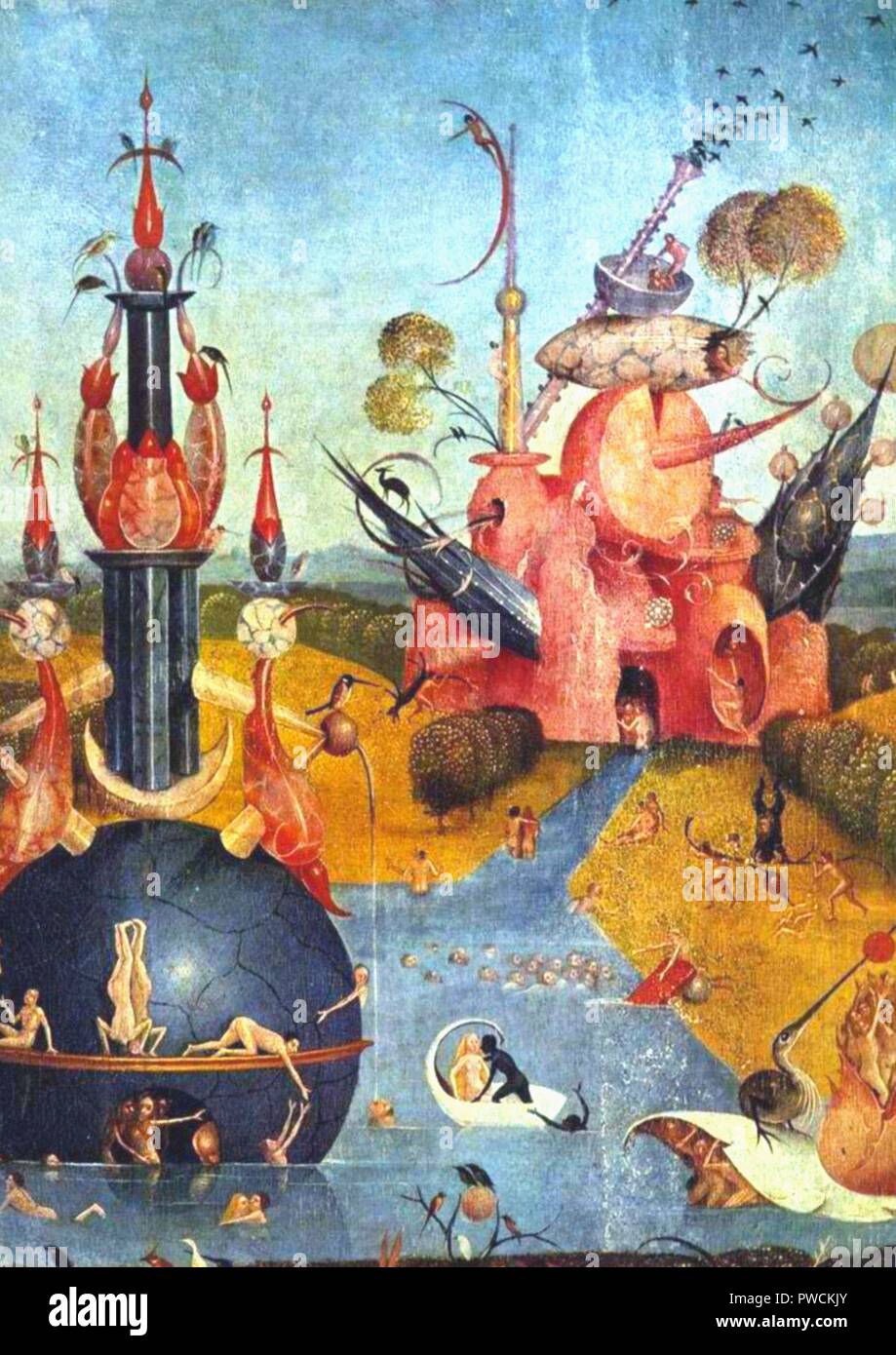 Vintage illustration depicting demons and hell Stock Photo - Alamy