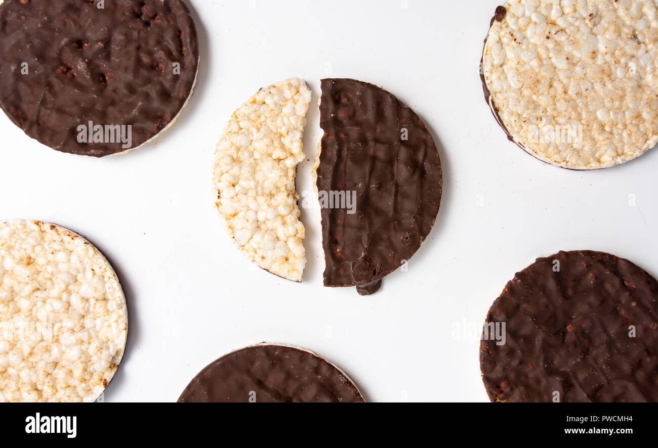 Chocolate covered corn plates snack dessert Stock Photo Alamy