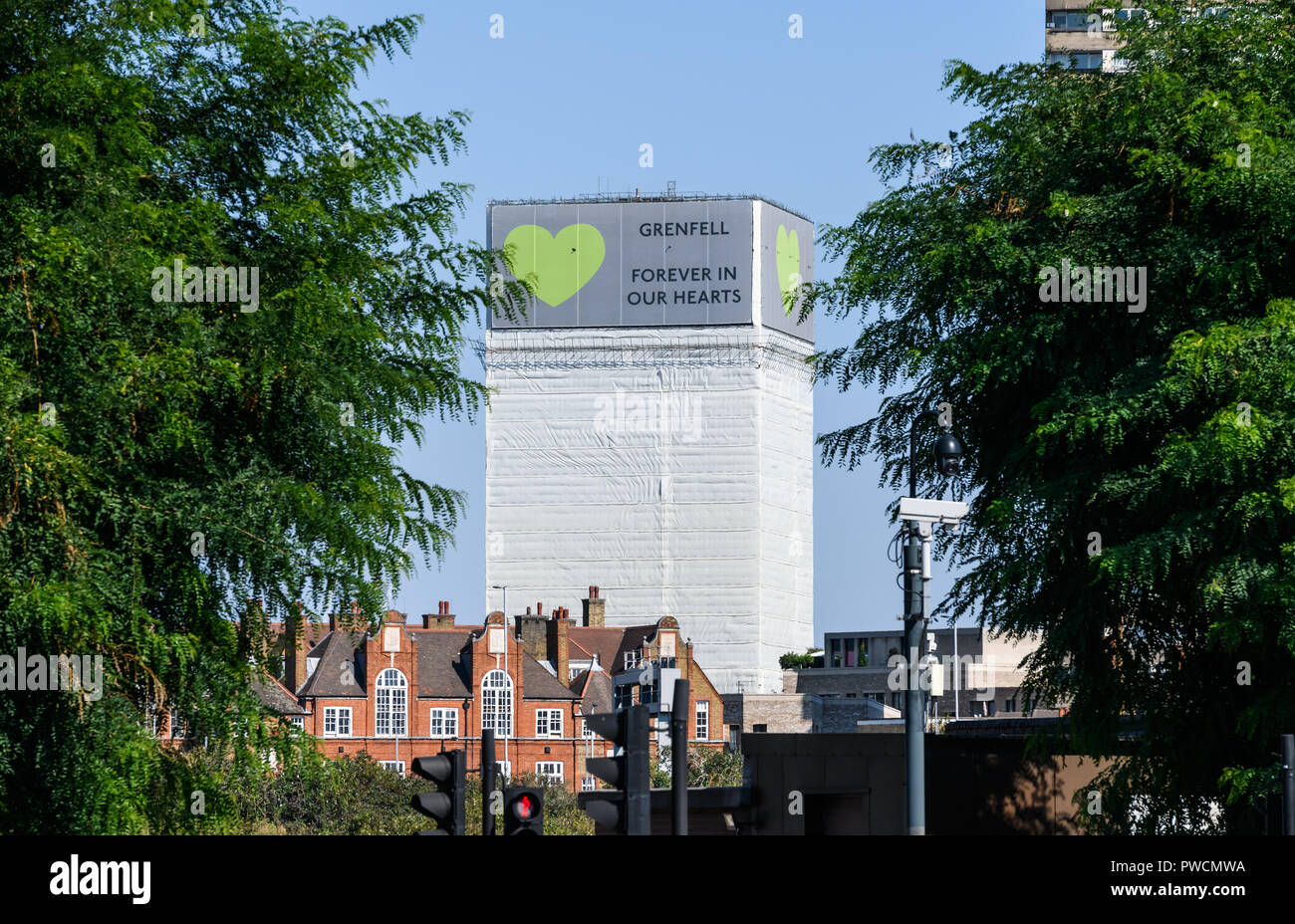 A landscape view of Grenfell Tower in North Kensington London, England, UK. Stock Photo