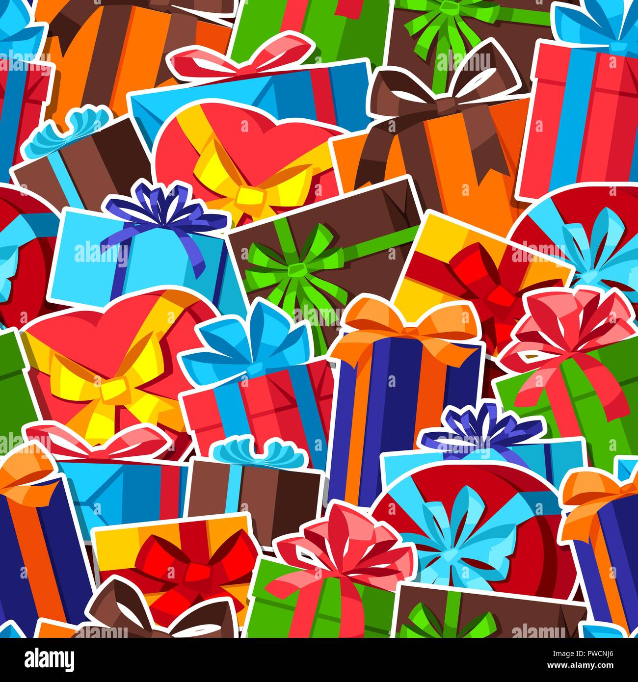 Seamless pattern with gift boxes. Stock Vector