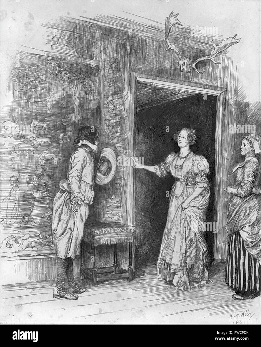 Abbey Edwin Austin - Barbara Allen - Receiving a Messenger Stock Photo -  Alamy, image size:1046x1390