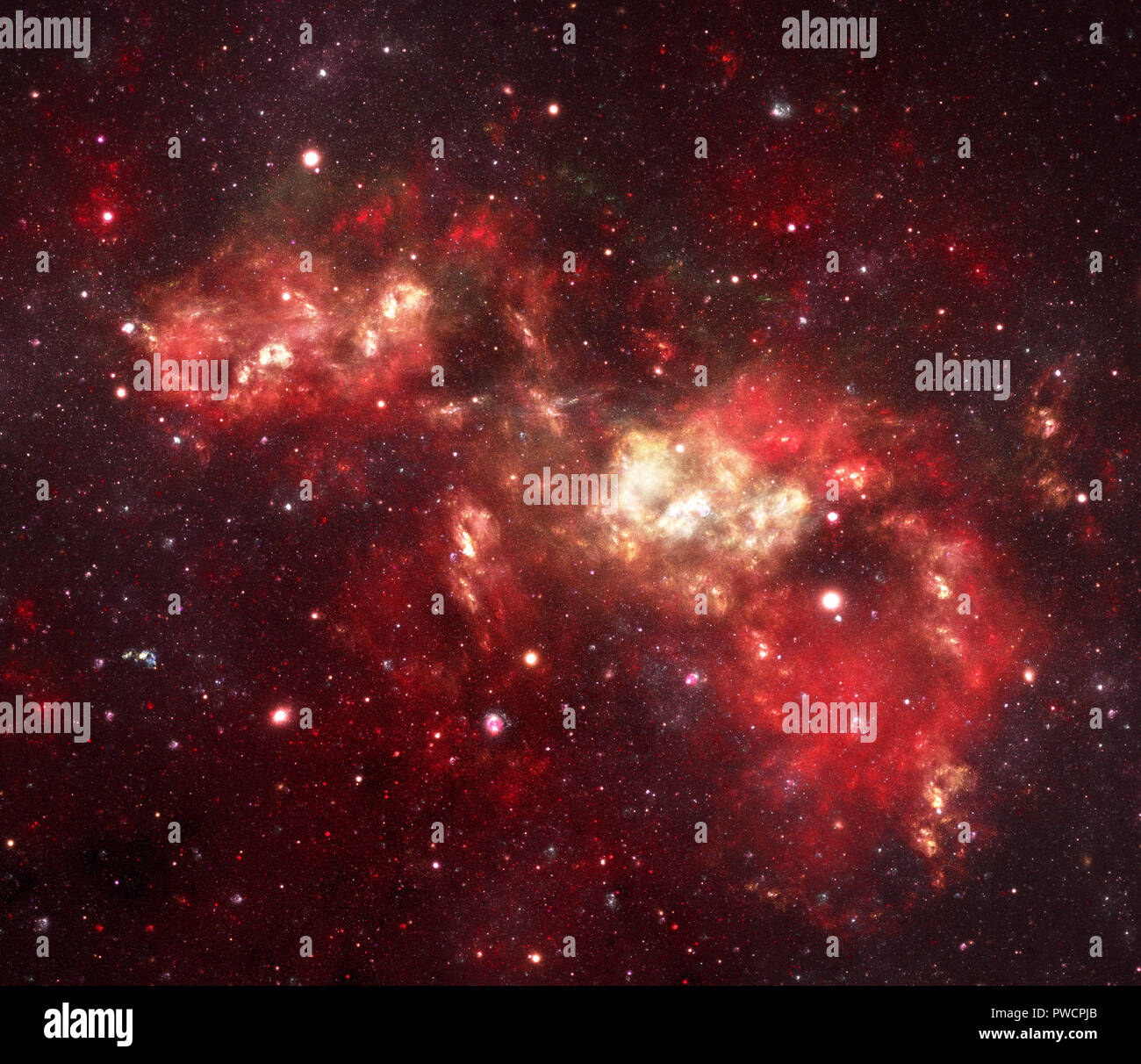 Red stellar system background Stock Photo