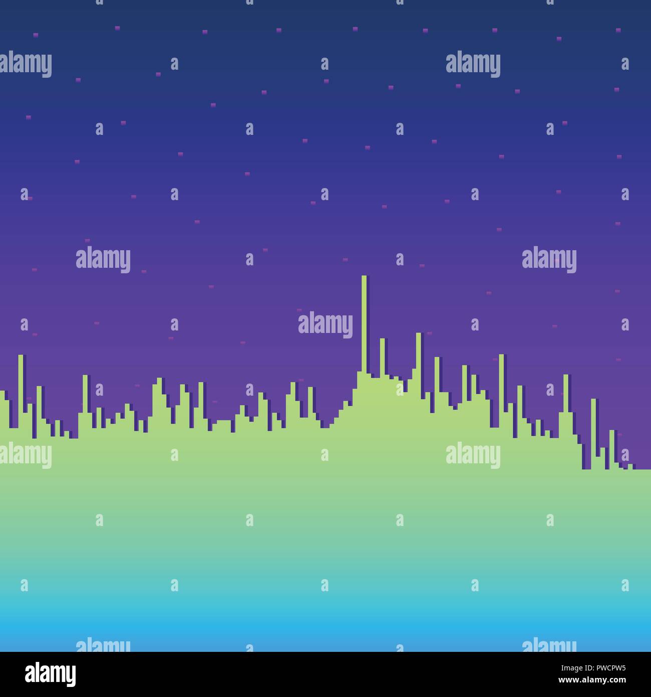 Audio colorful wave Vector illustration of music player Two-tone music equalizer on violet background Template for posters, banners Stock Vector