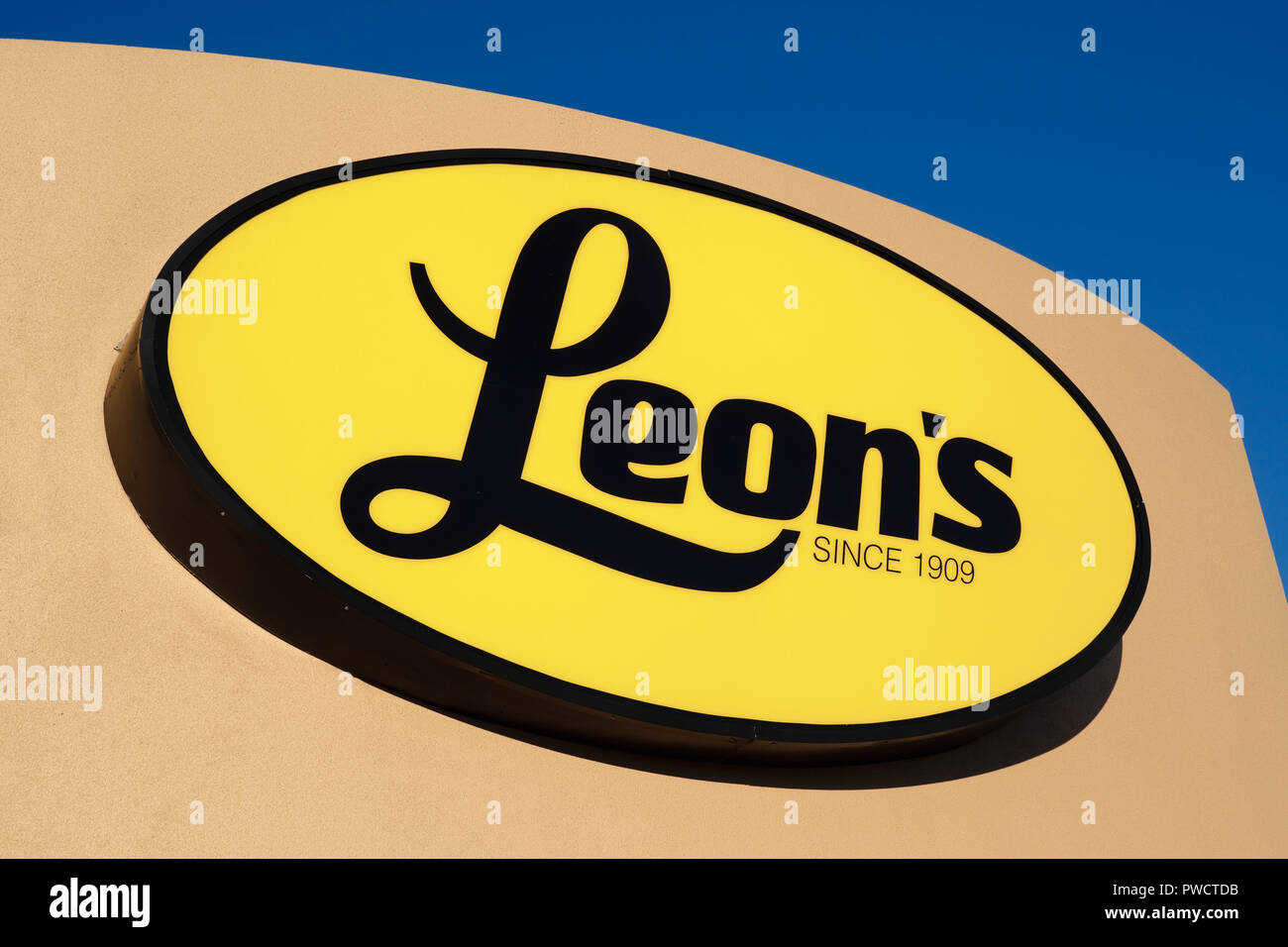Truro, Canada October 14, 2018 Leon's retail store outlet sign