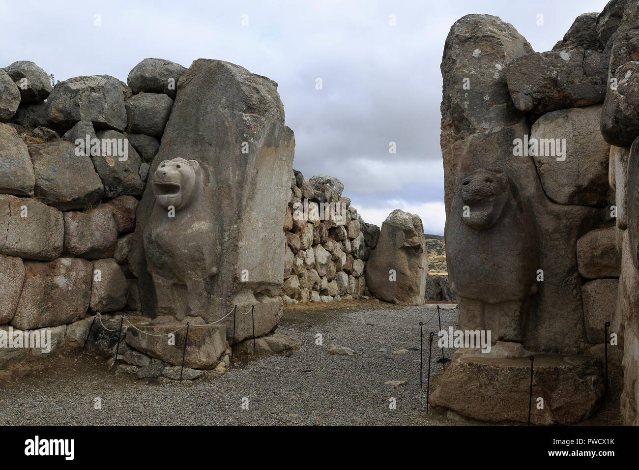 Hattusha, the capital of the Hittite empire in the world heritage of Unesco, was discovered in Anatolia. Stock Photo