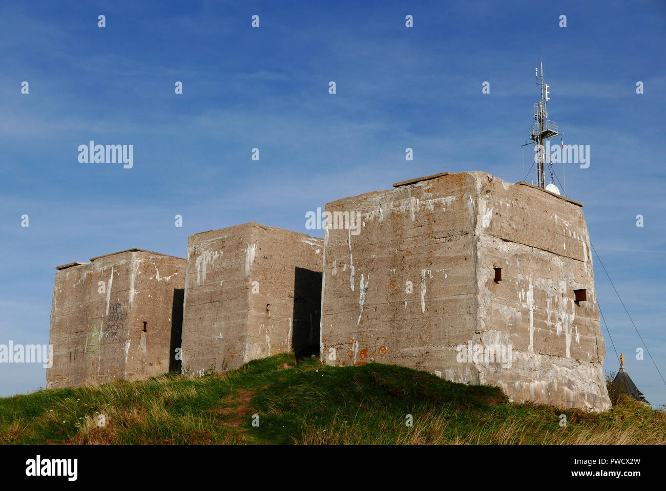 The blockhaus of Cap Faginet, the bunker Mammut radar, Fecamp, Seine-Maritime, Normandy, France, Europe Stock Photo