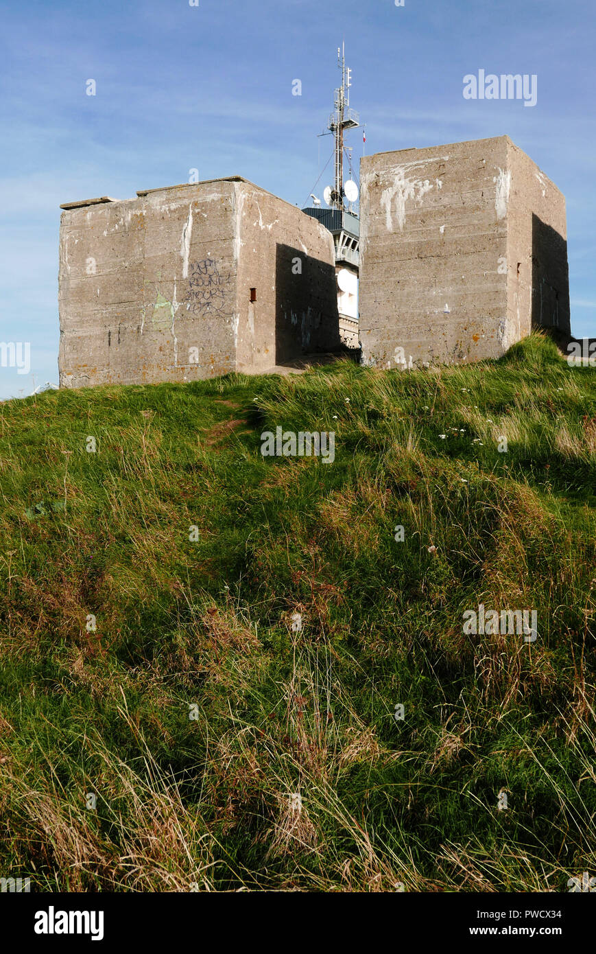 The blockhaus of Cap Faginet, the bunker Mammut radar, Fecamp, Seine-Maritime, Normandy, France, Europe Stock Photo