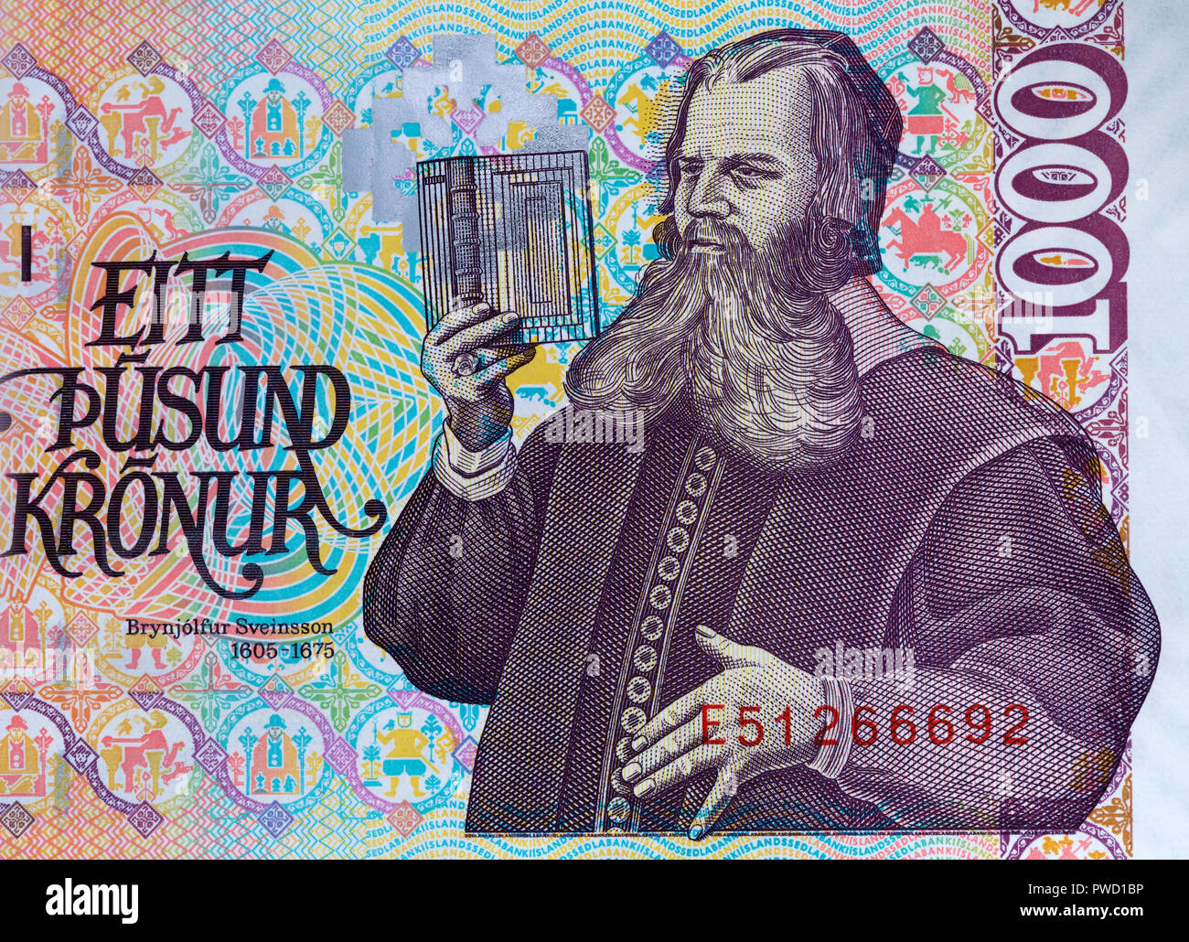 Icelandic currency money 1000 kronur hi-res stock photography and ...