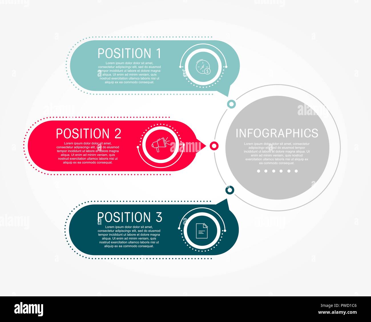 Modern flat vector illustration. Template of circular infographics with ...