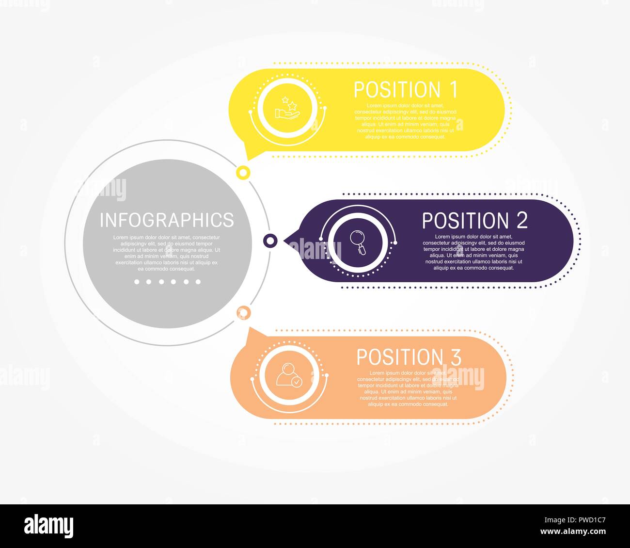 Modern flat vector illustration. Template of circular infographics with ...