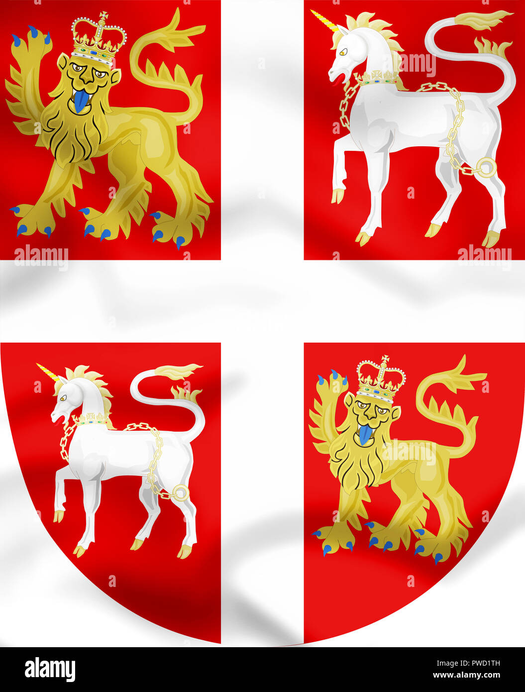 3D Newfoundland and Labrador coat of arms, Canada. 3D Illustration