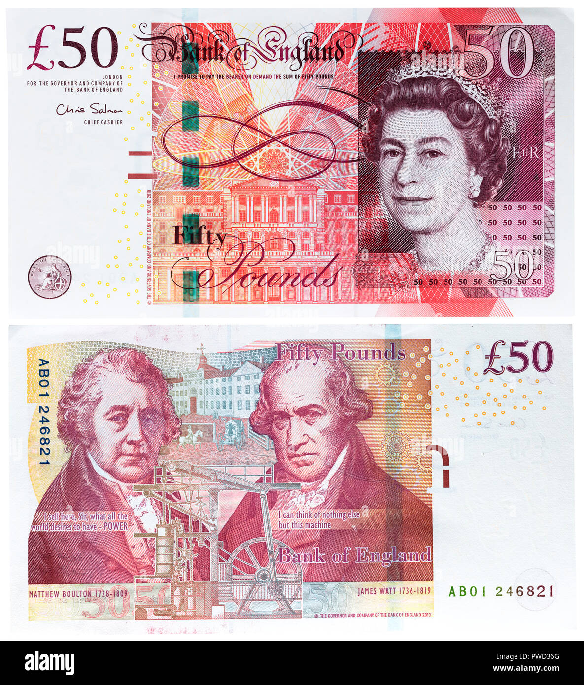 Uk pounds queen elizabeth ii fifty 50 hi-res stock photography and 
