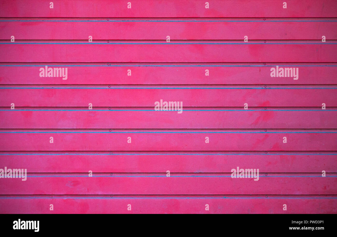 Pattern of red roll up door Stock Photo