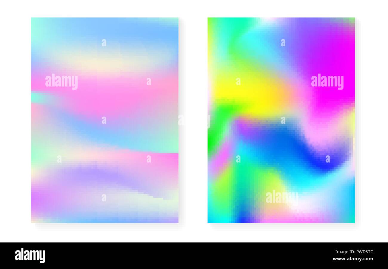 Hologram gradient background set with holographic cover Stock Vector ...