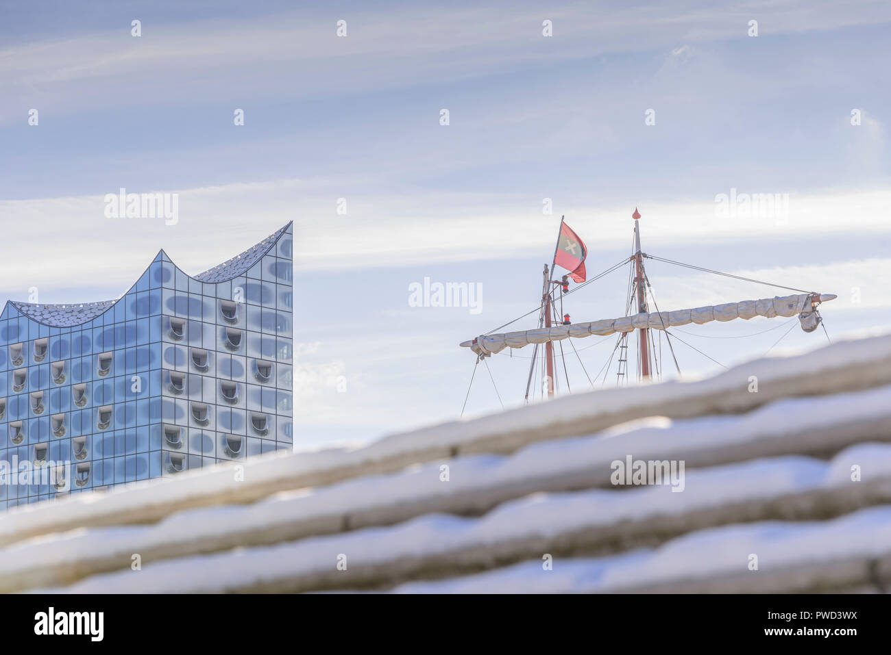 Deutschland, Hamburg, Hafen, Hafencity, Elbphilharmonie, Hafenpromenade, Promenade Stock Photo