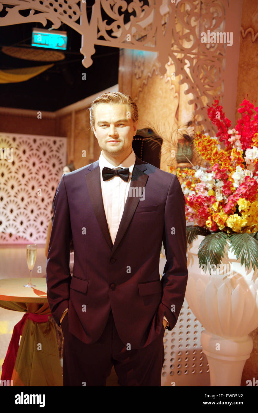 Wax figure of Hollywood actor Leonardo DiCaprio at Madame Tussauds