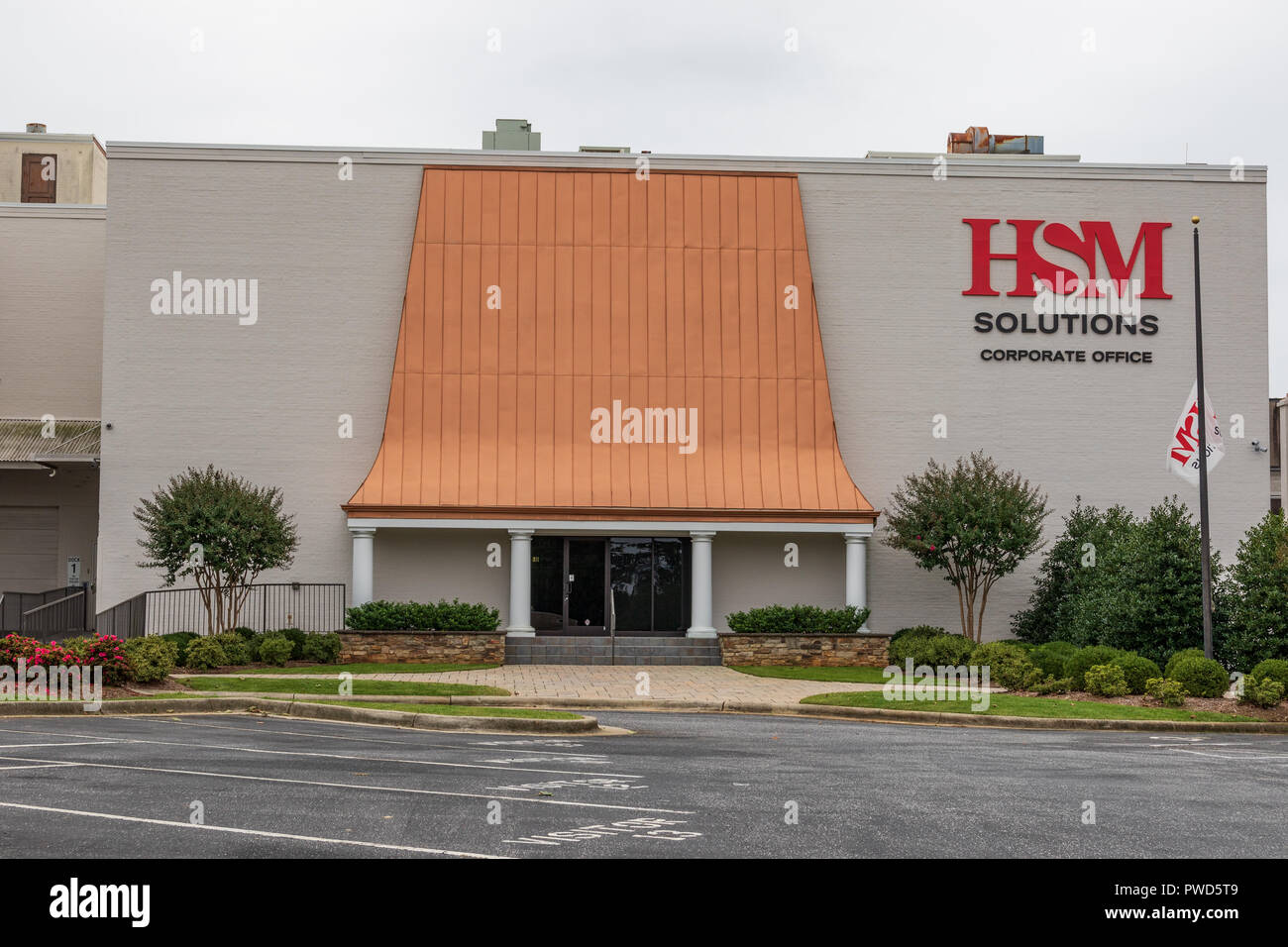 HICKORY, NC, USA-10/14/18: HSM Solutions, formerly HIckory Springs, has their corporate office space in downtown Hickory. Stock Photo