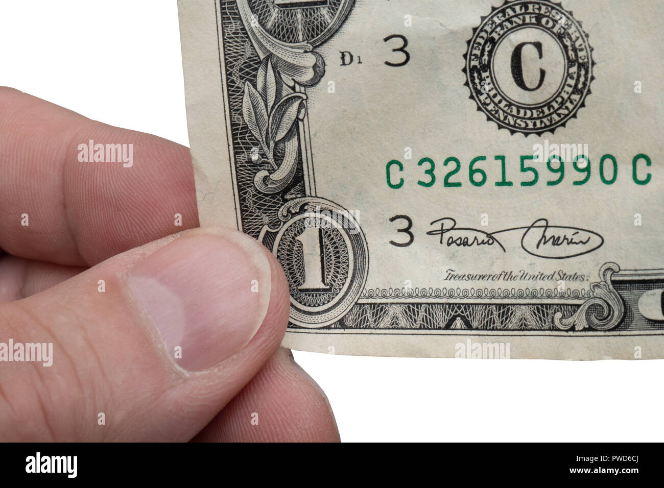 crumpled dollar bill Stock Photo