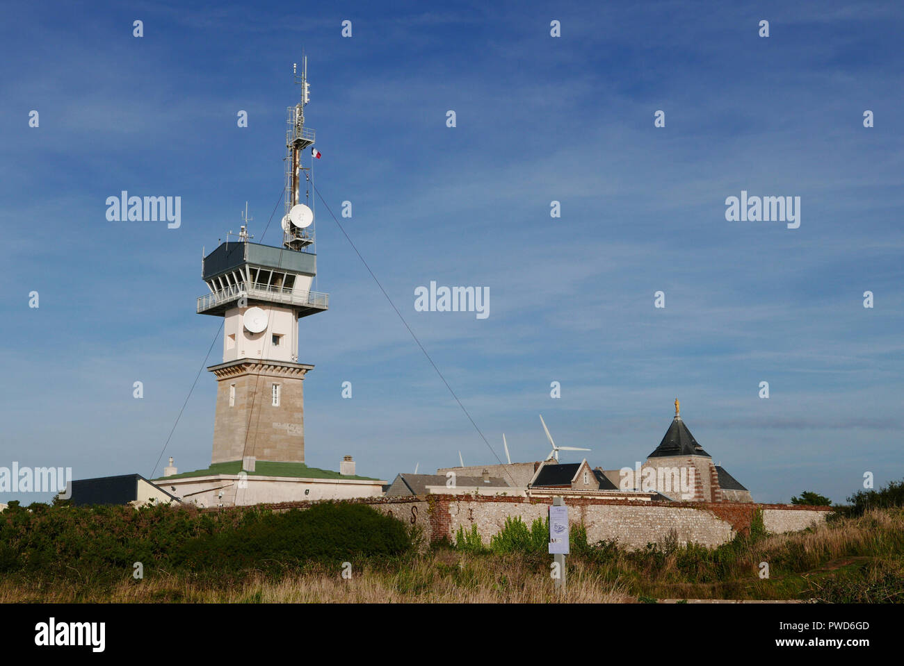 Semaphore of Cap Fagnet, Fecamp, Seine-Maritime, Normandy, France, Europe Stock Photo